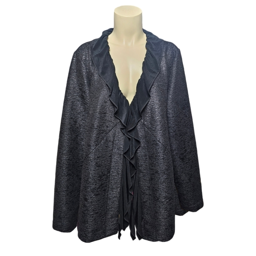 Chico's crinkled ruffle front cardigan. Size 3 AKA XL Haul #1